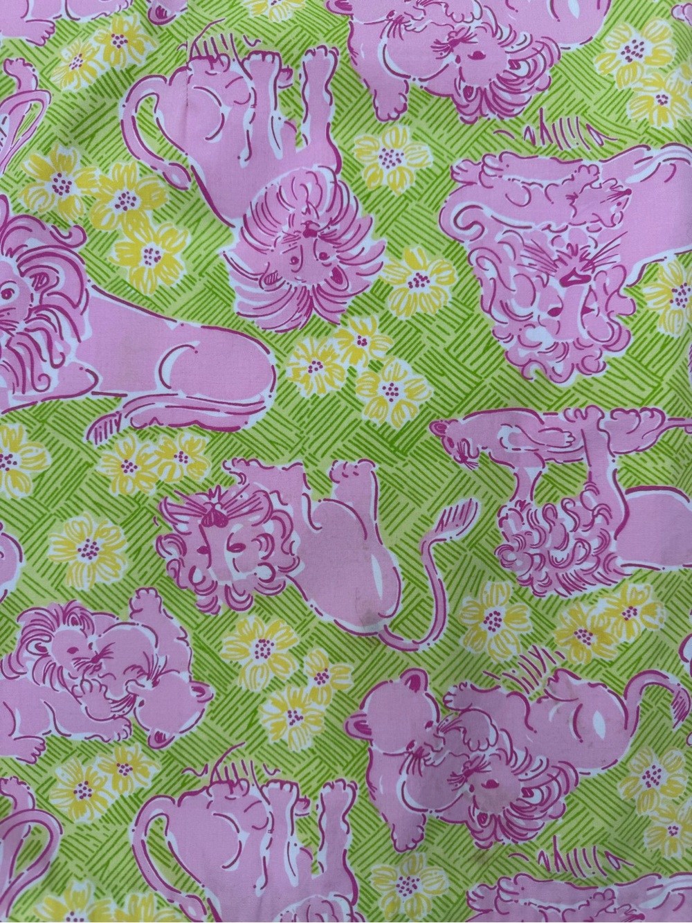 Vintage Lilly Pulitzer Pink Lion Novelty Print Shift Dress Size 8 - Picture 6 of 10